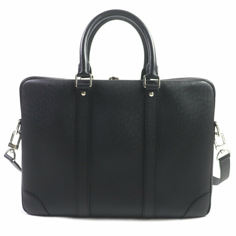 路易威登 M30975 Porte-Document Voyage Taiga 皮革雙用公文包，黑色，銀色五金，法國製造，男士-2
