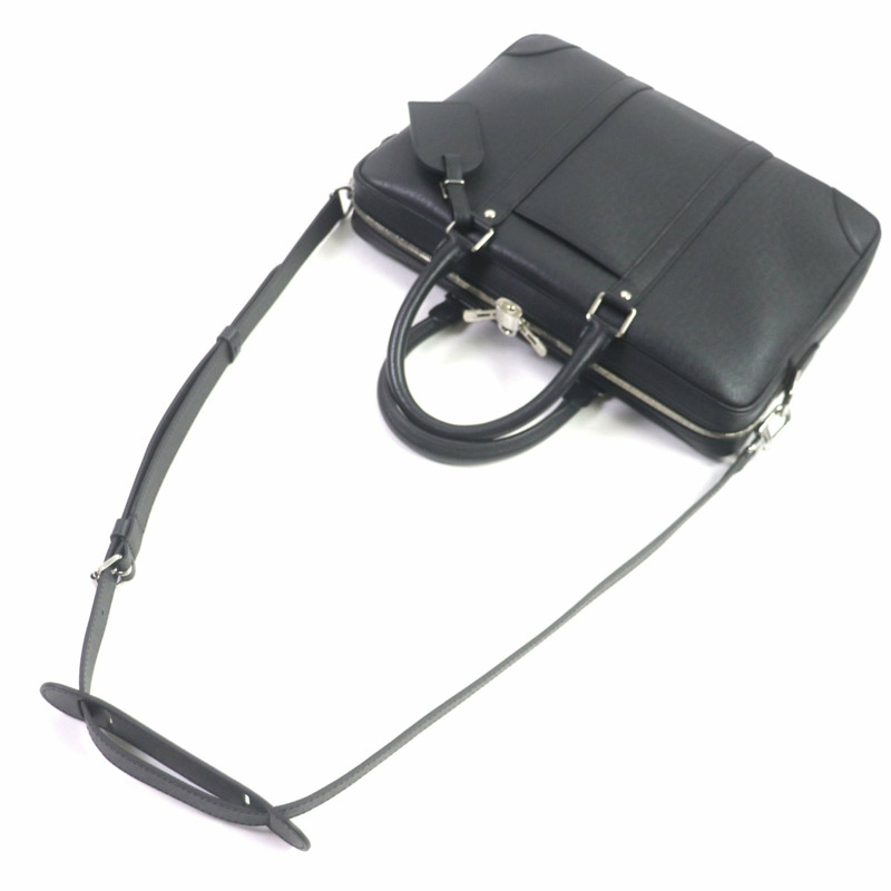 路易威登 M30975 Porte-Document Voyage Taiga 皮革雙用公文包，黑色，銀色五金，法國製造，男士-5