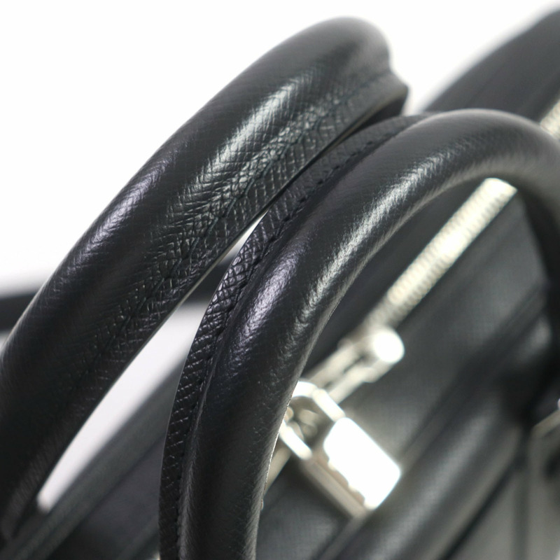 路易威登 M30975 Porte-Document Voyage Taiga 皮革雙用公文包，黑色，銀色五金，法國製造，男士-6