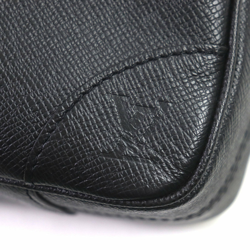 路易威登 M30975 Porte-Document Voyage Taiga 皮革雙用公文包，黑色，銀色五金，法國製造，男士-8