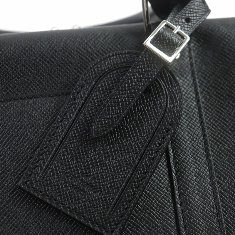 路易威登 M30975 Porte-Document Voyage Taiga 皮革雙用公文包，黑色，銀色五金，法國製造，男士-11