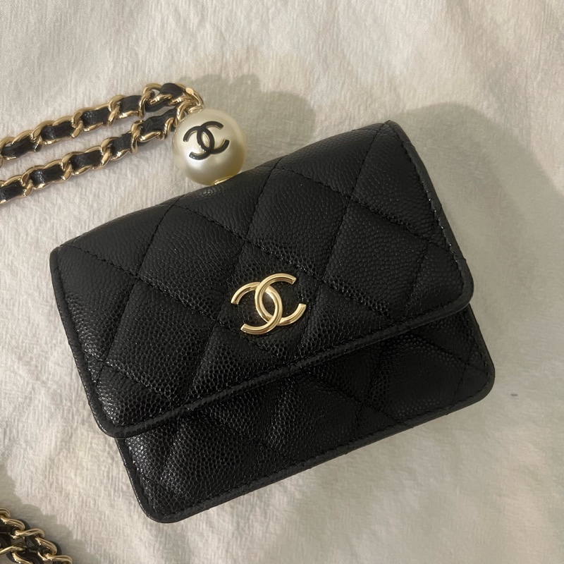 ෆ Chanel珍珠鏈條小廢包♡零錢包-8