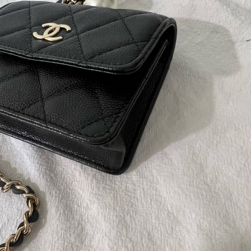 ෆ Chanel珍珠鏈條小廢包♡零錢包-14