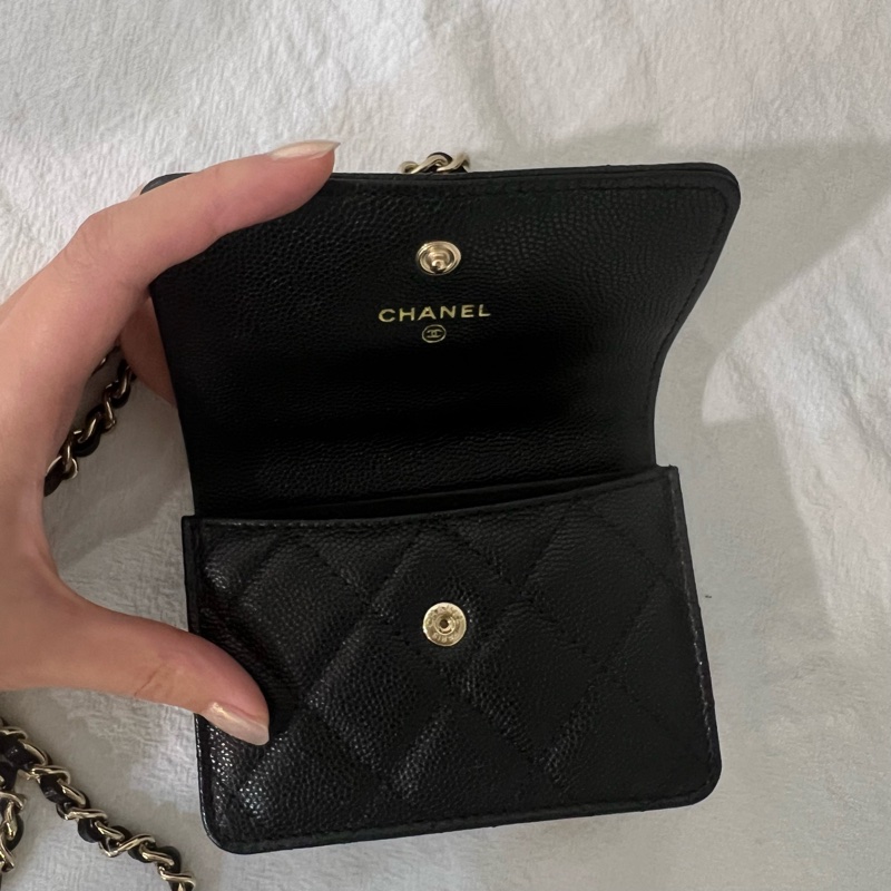 ෆ Chanel珍珠鏈條小廢包♡零錢包-15