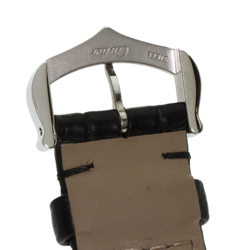 卡地亞 WSTA0072 Must Tank LM 男士腕錶，精鋼鱷魚皮錶帶-8