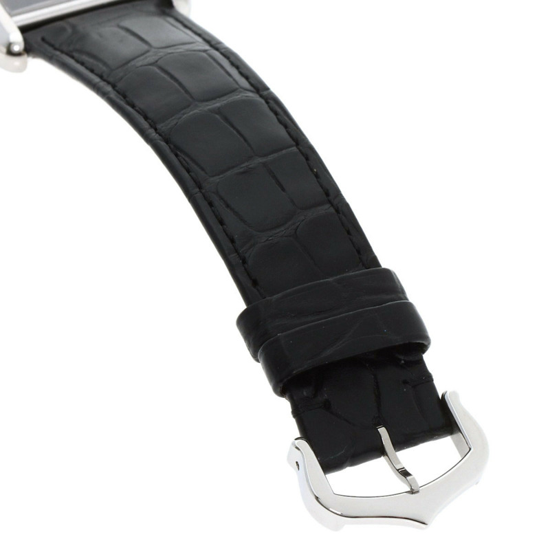 卡地亞 WSTA0072 Must Tank LM 男士腕錶，精鋼鱷魚皮錶帶-9