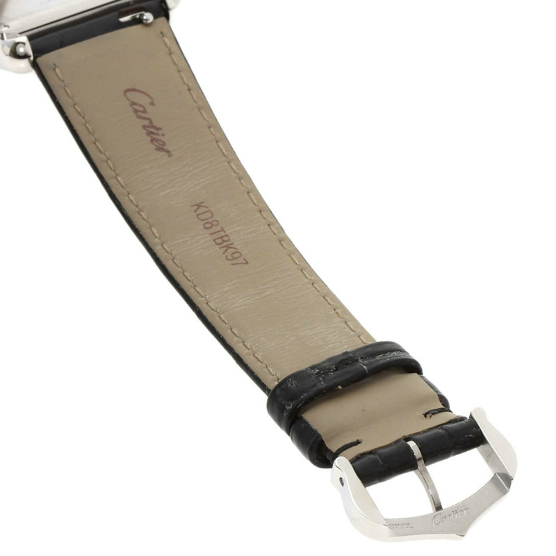 卡地亞 WSTA0072 Must Tank LM 男士腕錶，精鋼鱷魚皮錶帶-11