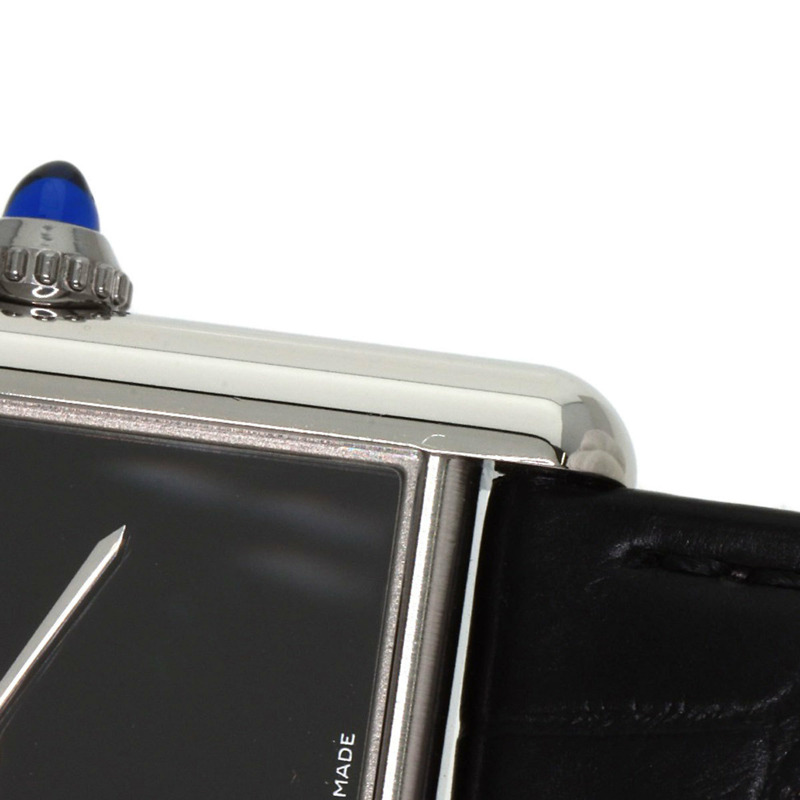 卡地亞 WSTA0072 Must Tank LM 男士腕錶，精鋼鱷魚皮錶帶-19