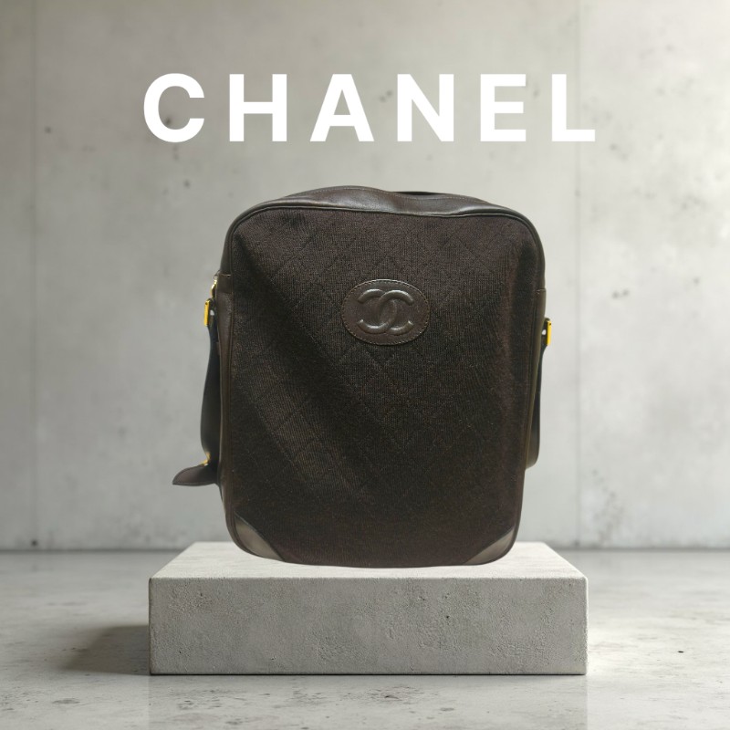 ㊣✨CHANEL✨香奈兒 小香 老香 咖啡色 拼接 異材質  Vintage 相機包 腋下包/二手包/二手精品🌳二手樹屋🌳-0