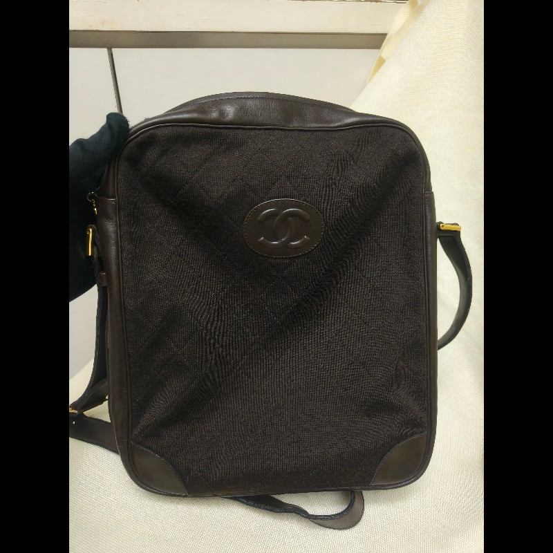 ㊣✨CHANEL✨香奈兒 小香 老香 咖啡色 拼接 異材質  Vintage 相機包 腋下包/二手包/二手精品🌳二手樹屋🌳-1