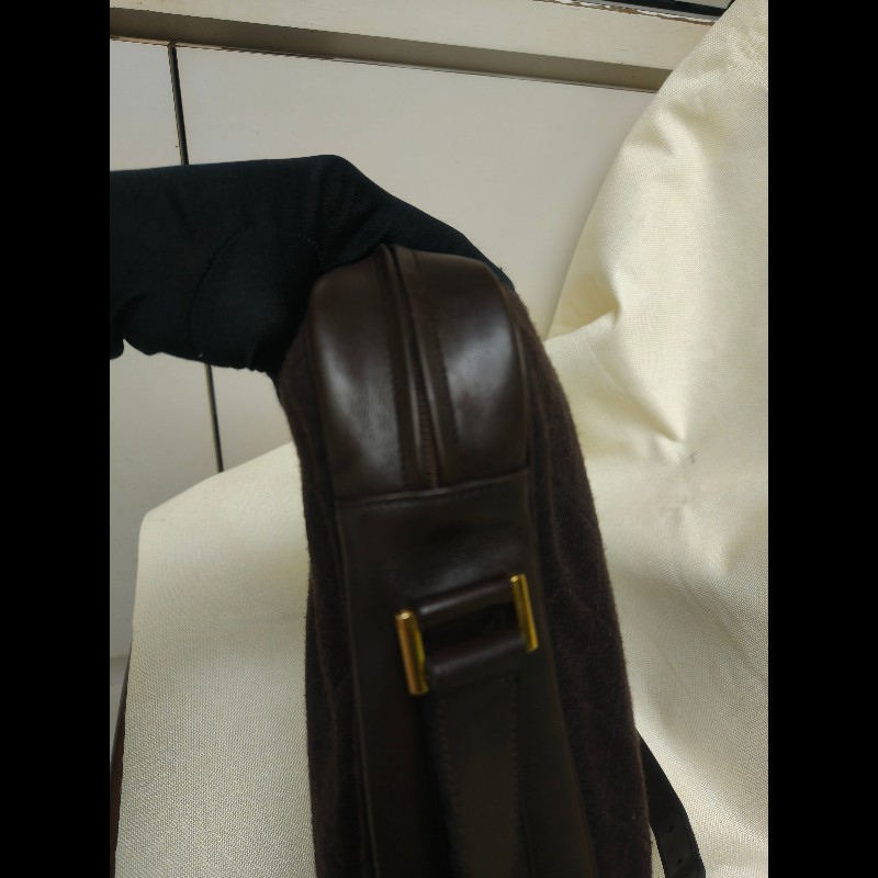 ㊣✨CHANEL✨香奈兒 小香 老香 咖啡色 拼接 異材質  Vintage 相機包 腋下包/二手包/二手精品🌳二手樹屋🌳-11