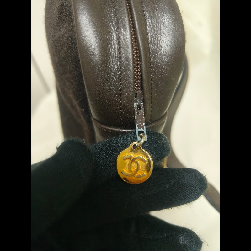 ㊣✨CHANEL✨香奈兒 小香 老香 咖啡色 拼接 異材質  Vintage 相機包 腋下包/二手包/二手精品🌳二手樹屋🌳-17