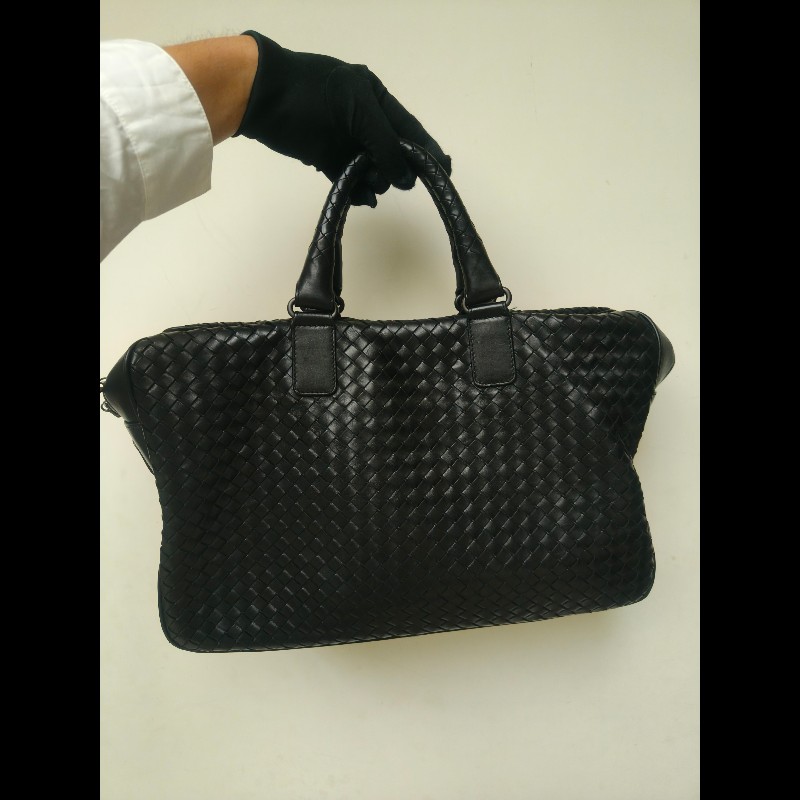 ㊣✨Bottega Veneta ✨寶緹嘉 BV 黑色 羊皮 編織 通勤 手提包 公事包 文件包 筆電包 保齡球包/二手包/二手精品/保證正品🌳二手樹屋🌳-3