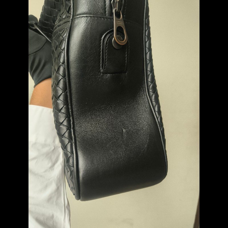 ㊣✨Bottega Veneta ✨寶緹嘉 BV 黑色 羊皮 編織 通勤 手提包 公事包 文件包 筆電包 保齡球包/二手包/二手精品/保證正品🌳二手樹屋🌳-33
