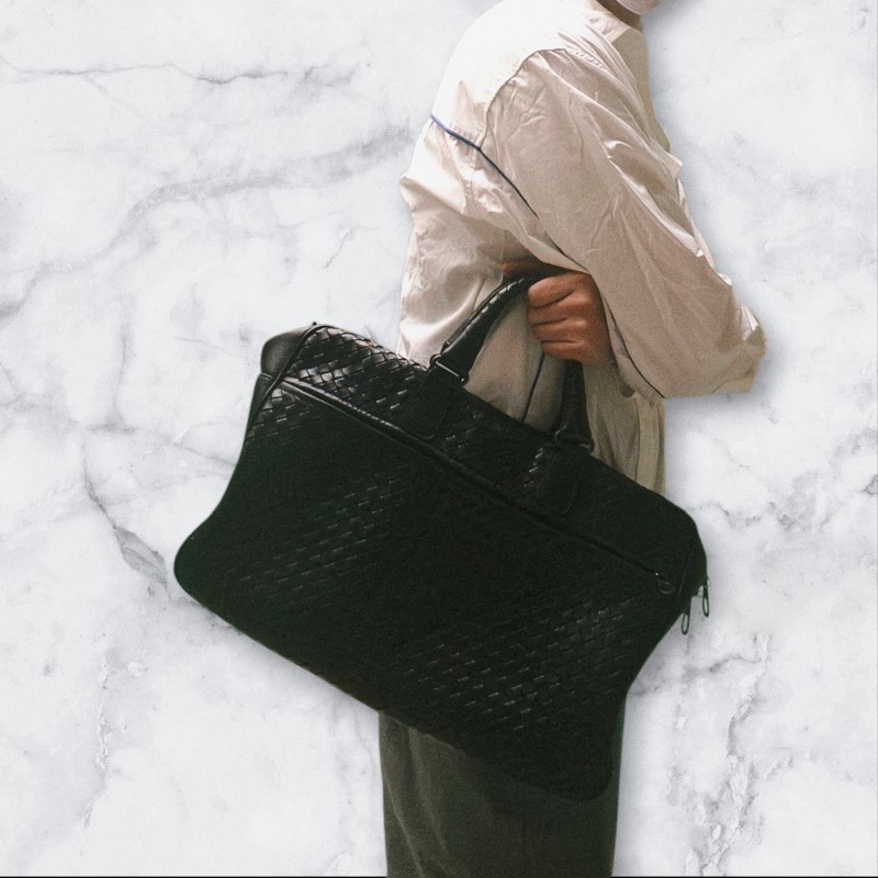 ㊣✨Bottega Veneta ✨寶緹嘉 BV 黑色 羊皮 編織 通勤 手提包 公事包 文件包 筆電包 保齡球包/二手包/二手精品/保證正品🌳二手樹屋🌳-50