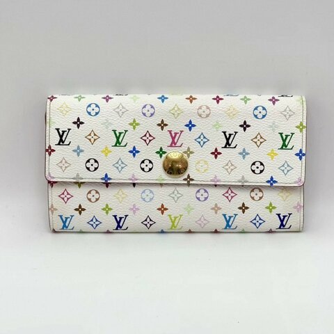 LV 白三彩長款手拿錢包19*10 98新配件塵袋