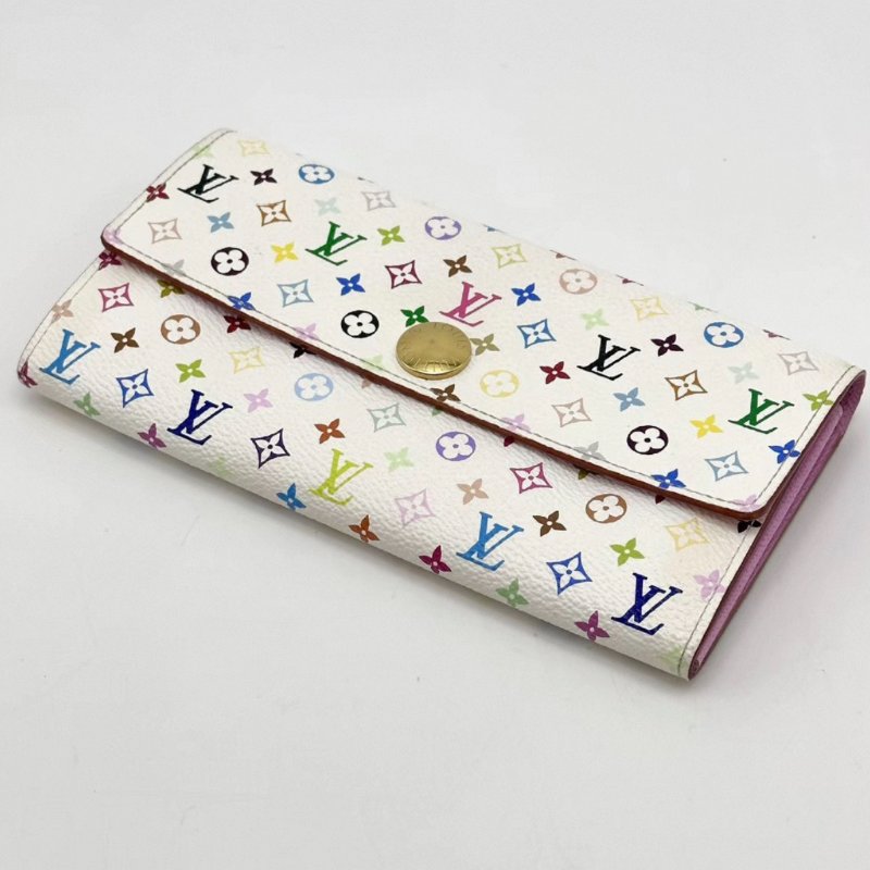 LV 白三彩長款手拿錢包19*10 98新配件塵袋-2