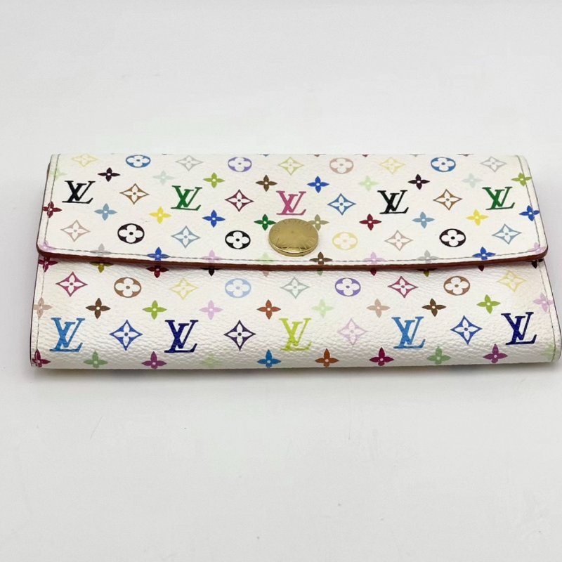LV 白三彩長款手拿錢包19*10 98新配件塵袋-3