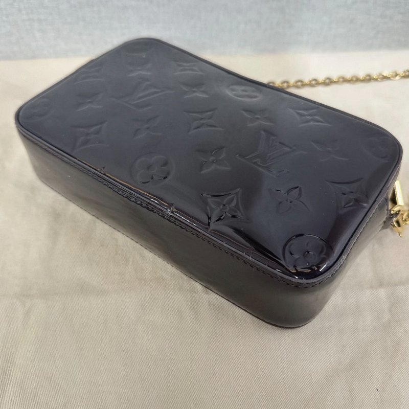 LV 櫻桃色漆皮三合一肩背斜背相機包19.5*12*5 98新配件塵袋-2