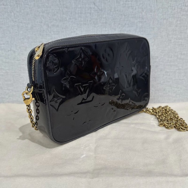 LV 櫻桃色漆皮三合一肩背斜背相機包19.5*12*5 98新配件塵袋-5