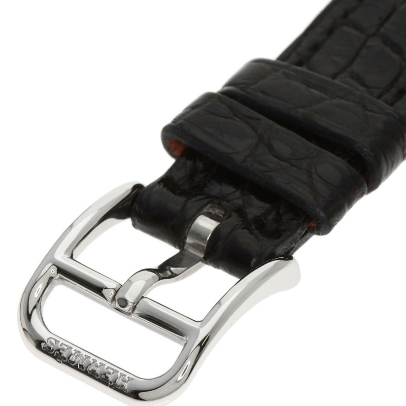 愛馬仕 CT1.210 Cape Cod Tonneau 女士腕錶，精鋼錶殼搭配鱷魚皮錶帶。-12