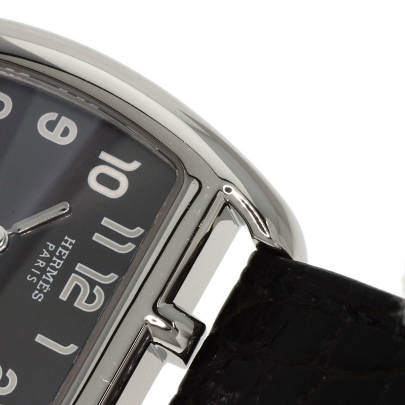 愛馬仕 CT1.210 Cape Cod Tonneau 女士腕錶，精鋼錶殼搭配鱷魚皮錶帶。-20