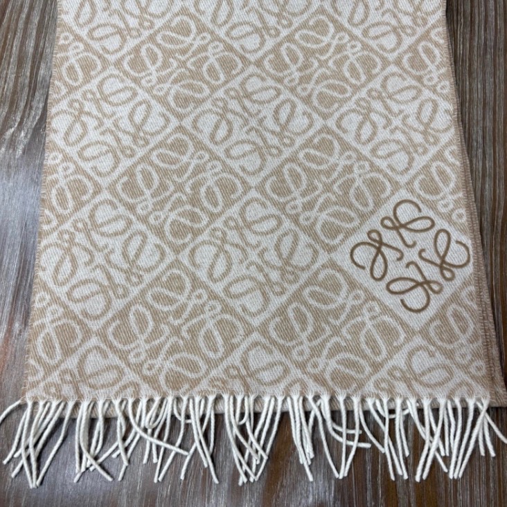 2025新款 Loewe anagram scarf 羅意威圍巾頸巾 奶茶沙色-4