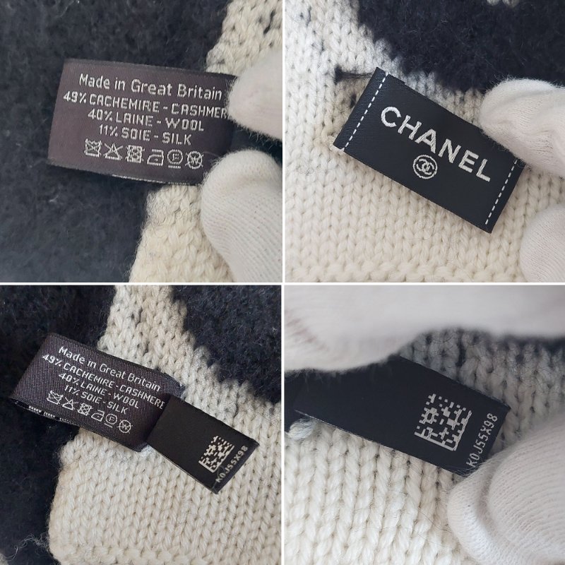 CHANEL 香奈兒 🎀現貨實拍 🎀熊貓 爆款 字母logo 雙面 羊絨 圍巾 批肩 黑白-27