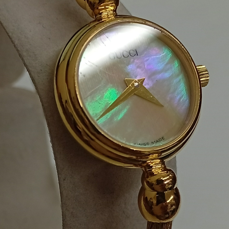 GUCCI 石英手環腕錶 2700.2L，貝殼錶盤，女士腕錶，JA-25115-6