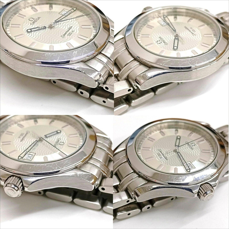 歐米茄海馬系列120公尺潛水錶 2511.31 銀色錶盤日期顯示不鏽鋼男士石英錶 JA-25161-7