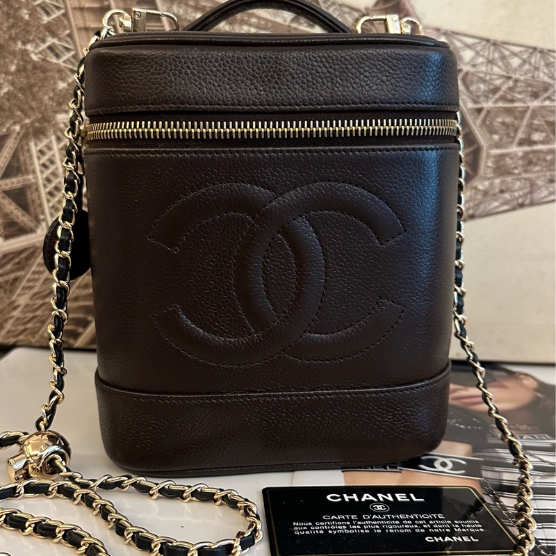 (MYMluxurybag) Chanel 有咭有貼 化妝袋 古董袋 荔枝皮袋 斜挎袋-1