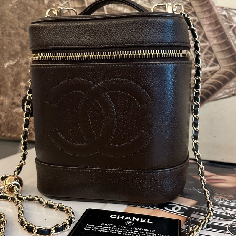 (MYMluxurybag) Chanel 有咭有貼 化妝袋 古董袋 荔枝皮袋 斜挎袋-2