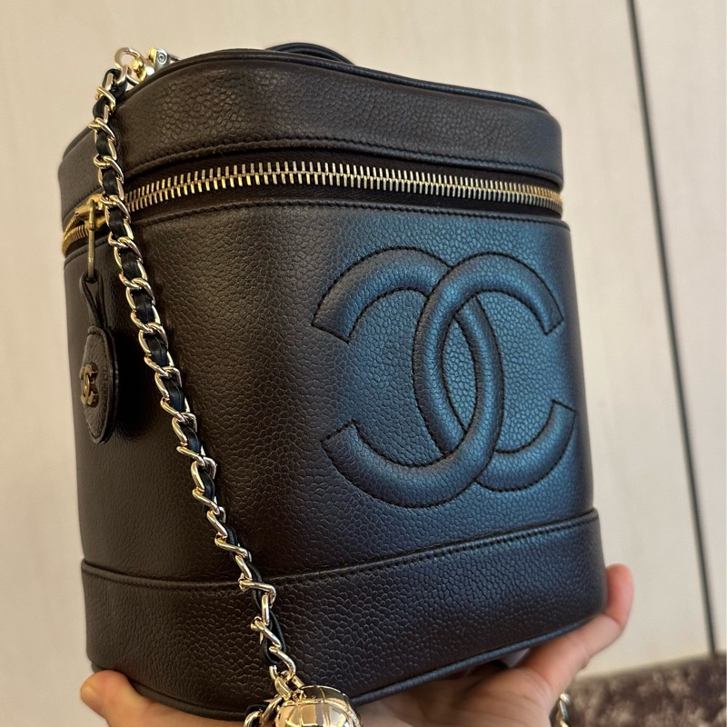 (MYMluxurybag) Chanel 有咭有貼 化妝袋 古董袋 荔枝皮袋 斜挎袋-4