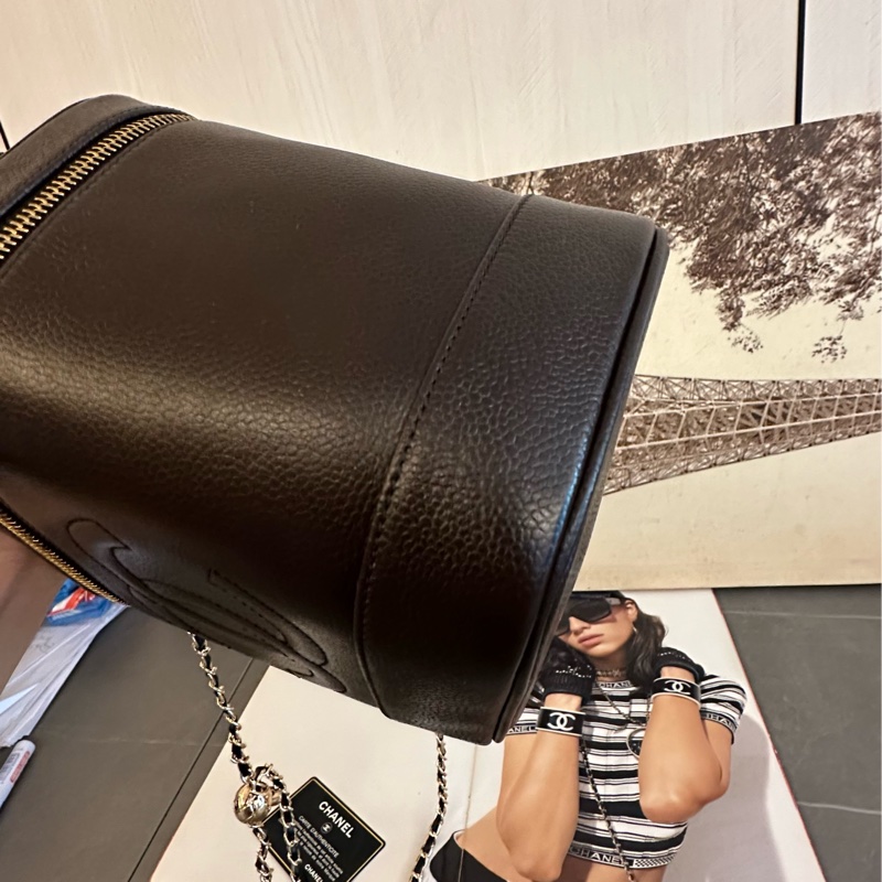 (MYMluxurybag) Chanel 有咭有貼 化妝袋 古董袋 荔枝皮袋 斜挎袋-14