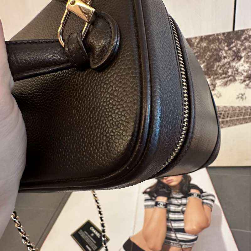 (MYMluxurybag) Chanel 有咭有貼 化妝袋 古董袋 荔枝皮袋 斜挎袋-15