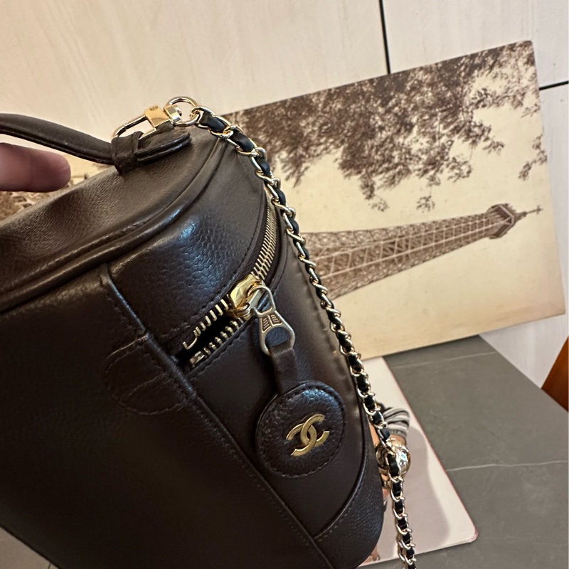 (MYMluxurybag) Chanel 有咭有貼 化妝袋 古董袋 荔枝皮袋 斜挎袋-17