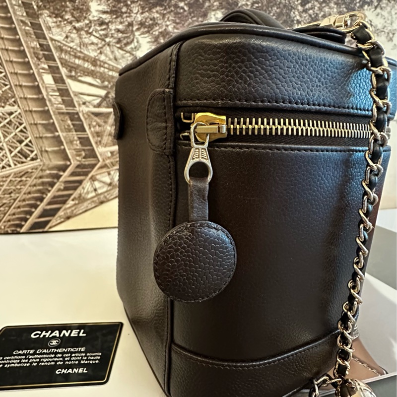 (MYMluxurybag) Chanel 有咭有貼 化妝袋 古董袋 荔枝皮袋 斜挎袋-20