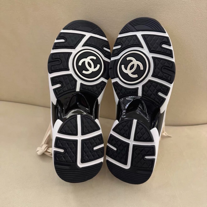 Chanel • 23b 米色麂皮針織羊毛拼接運動鞋-6