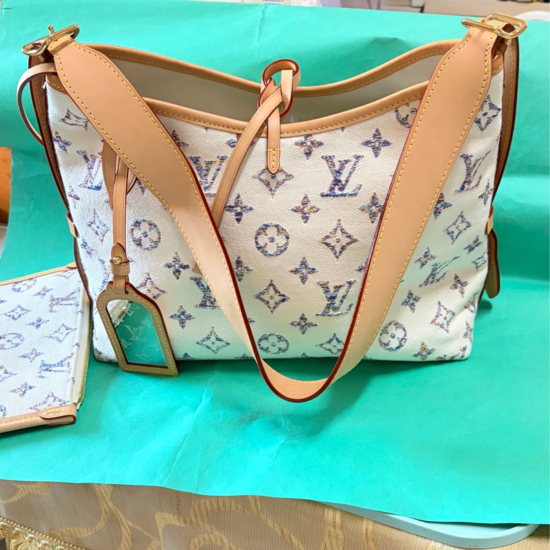 LV Carryall Pm 漂亮緹花肩背托特包 29*13*23-0
