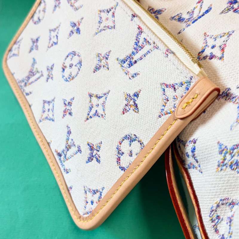 LV Carryall Pm 漂亮緹花肩背托特包 29*13*23-9