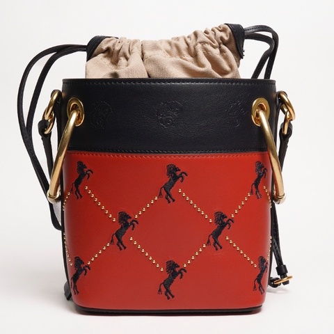 CHLOE ROY BUCKET 刺繡小馬束口手提兩用水桶包.