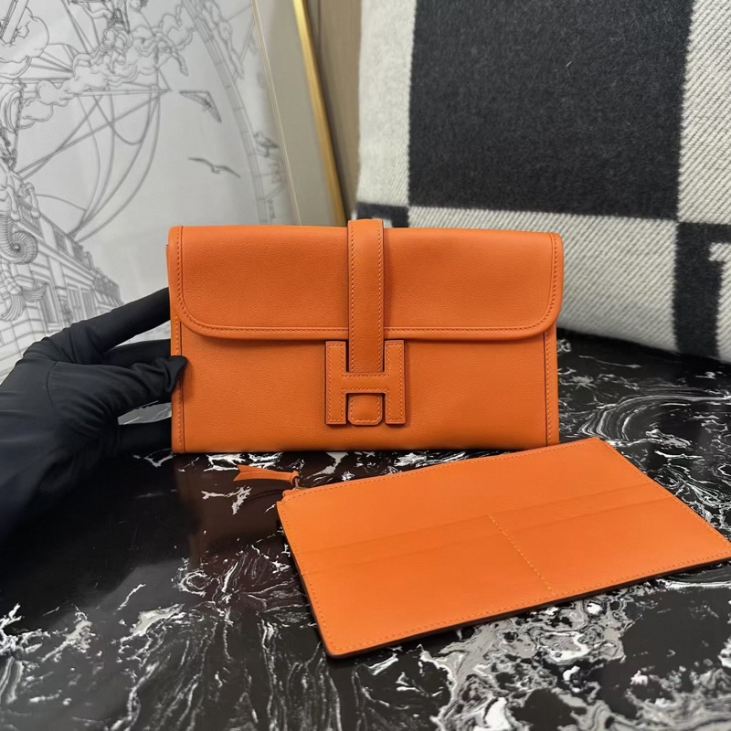 Hermes • Jige Elan 愛馬仕橘色 二合一手拿包 原價10幾萬-0