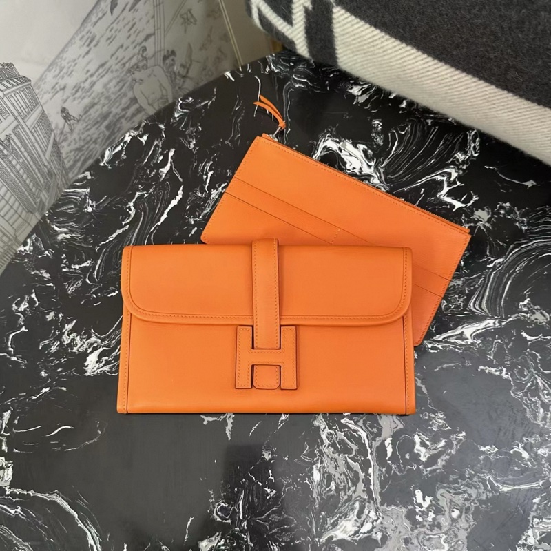 Hermes • Jige Elan 愛馬仕橘色 二合一手拿包 原價10幾萬-2