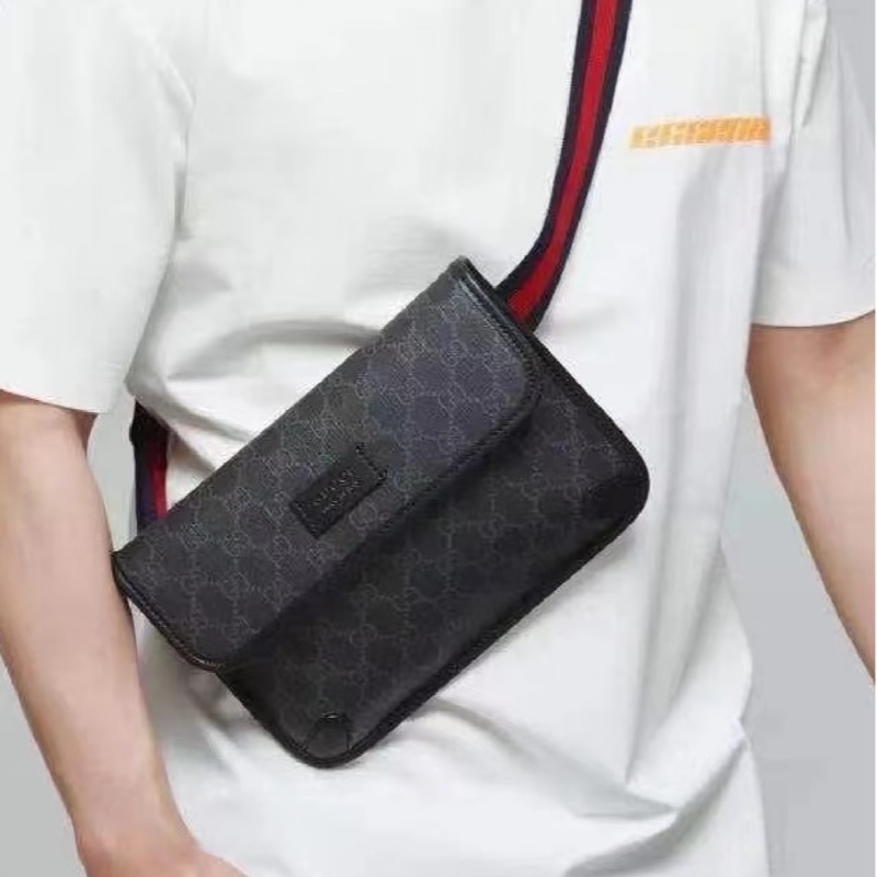 Gucci • 經典黑色老花腰包 胸包-2
