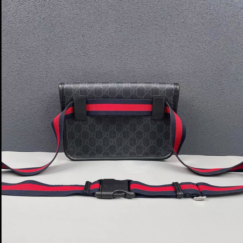 Gucci • 經典黑色老花腰包 胸包-5