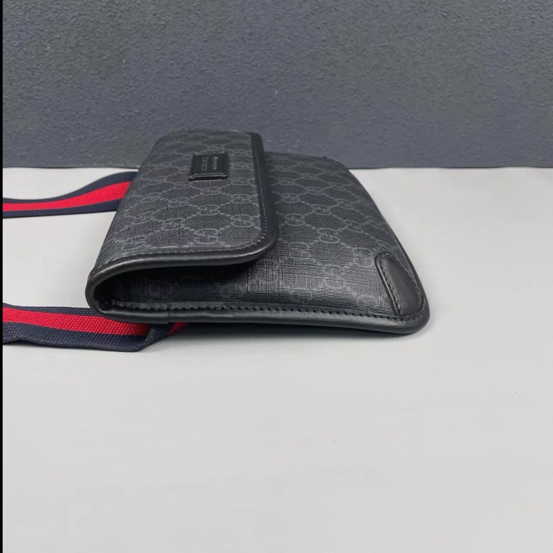 Gucci • 經典黑色老花腰包 胸包-6