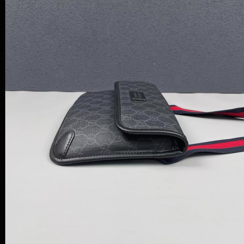 Gucci • 經典黑色老花腰包 胸包-8