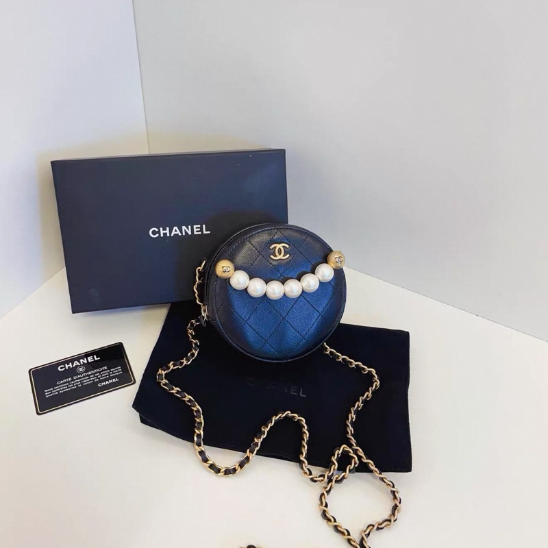 Chanel • 稀有黑金珍珠小圓餅鏈條包 大全配-3