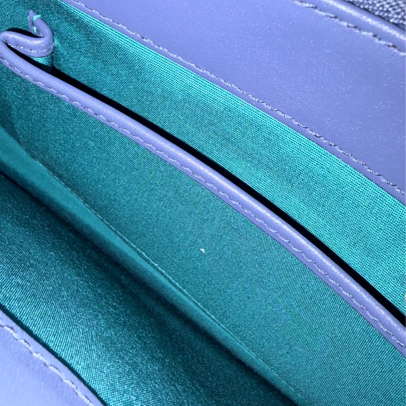 BVLGARI 寶格麗優雅經典銀鏈牛皮背包 27*19*6-4