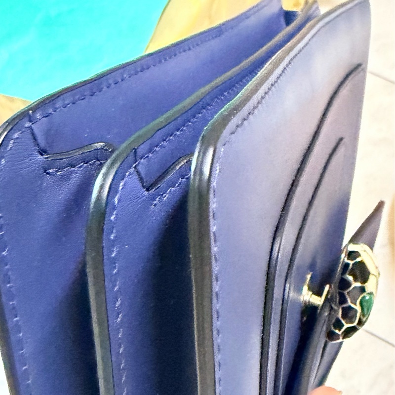 BVLGARI 寶格麗優雅經典銀鏈牛皮背包 27*19*6-6